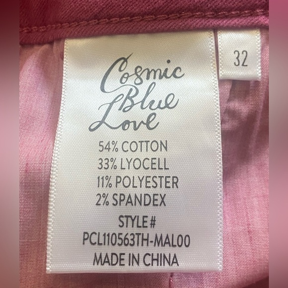 Cosmic Blue Love NWT Pants Cotton Spandex Blend Women’s Size 32 - Picture 7 of 9
